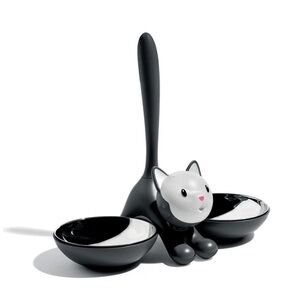 Alessi Tigrito - Cat Food Bowls (black)